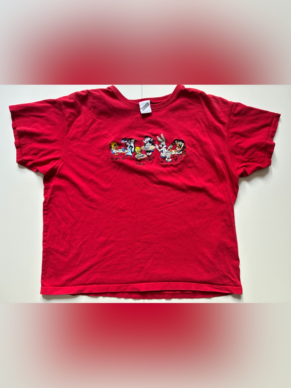 Vintage Warner Bros Looney Tunes Embroidered T-Shirt - Size XXL